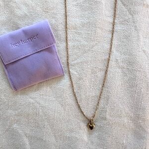 Hey Harper Gold Heart Pendant Paper Clip Chain Necklace